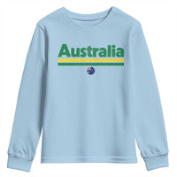 Australia Fan Youth Sweatshirt Retro Vintage Flag Green Yellow Country Pride Distressed Graphic