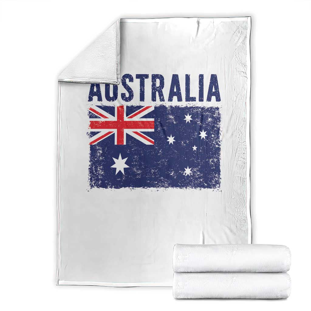 Vintage Australia Flag Throw Blanket Distressed Patriotic Country Pride Graphic
