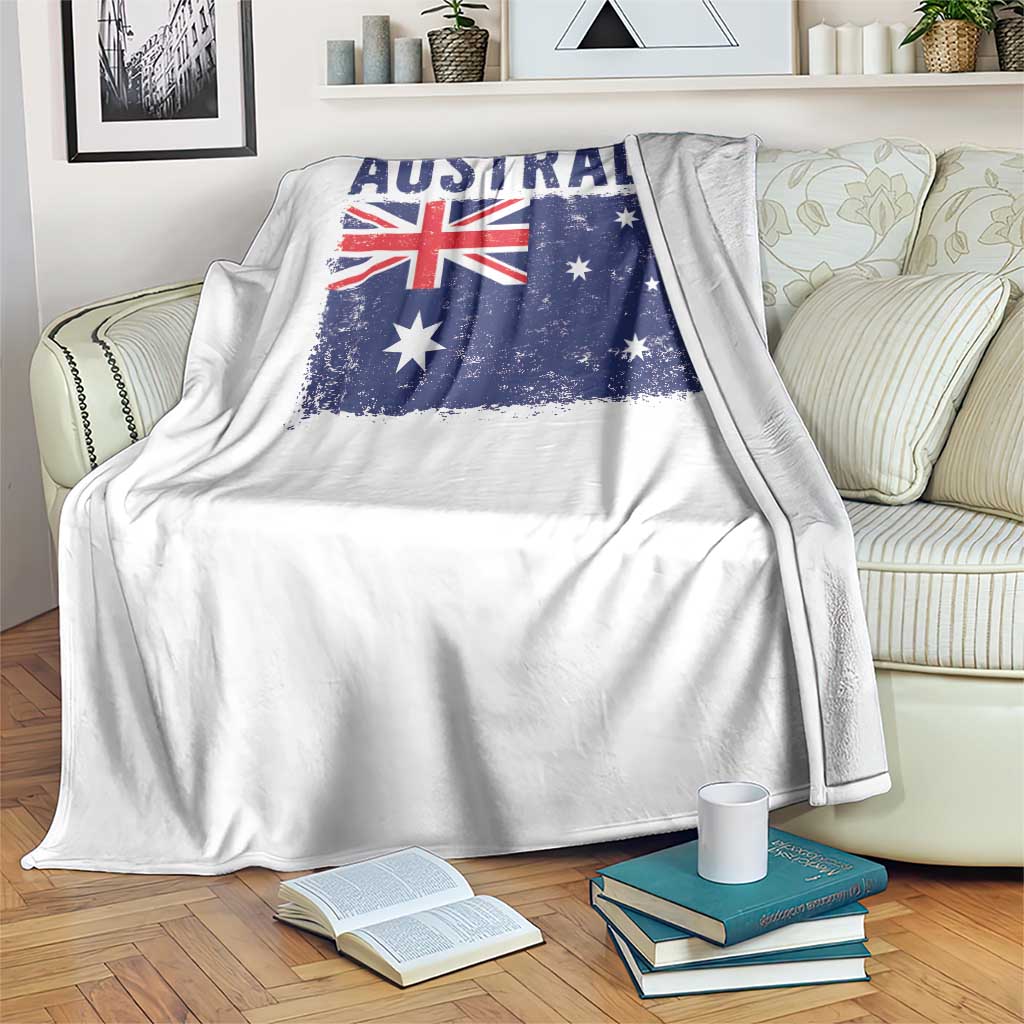 Vintage Australia Flag Throw Blanket Distressed Patriotic Country Pride Graphic