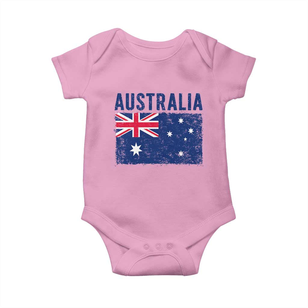 Vintage Australia Flag Baby Onesie Distressed Patriotic Country Pride Graphic