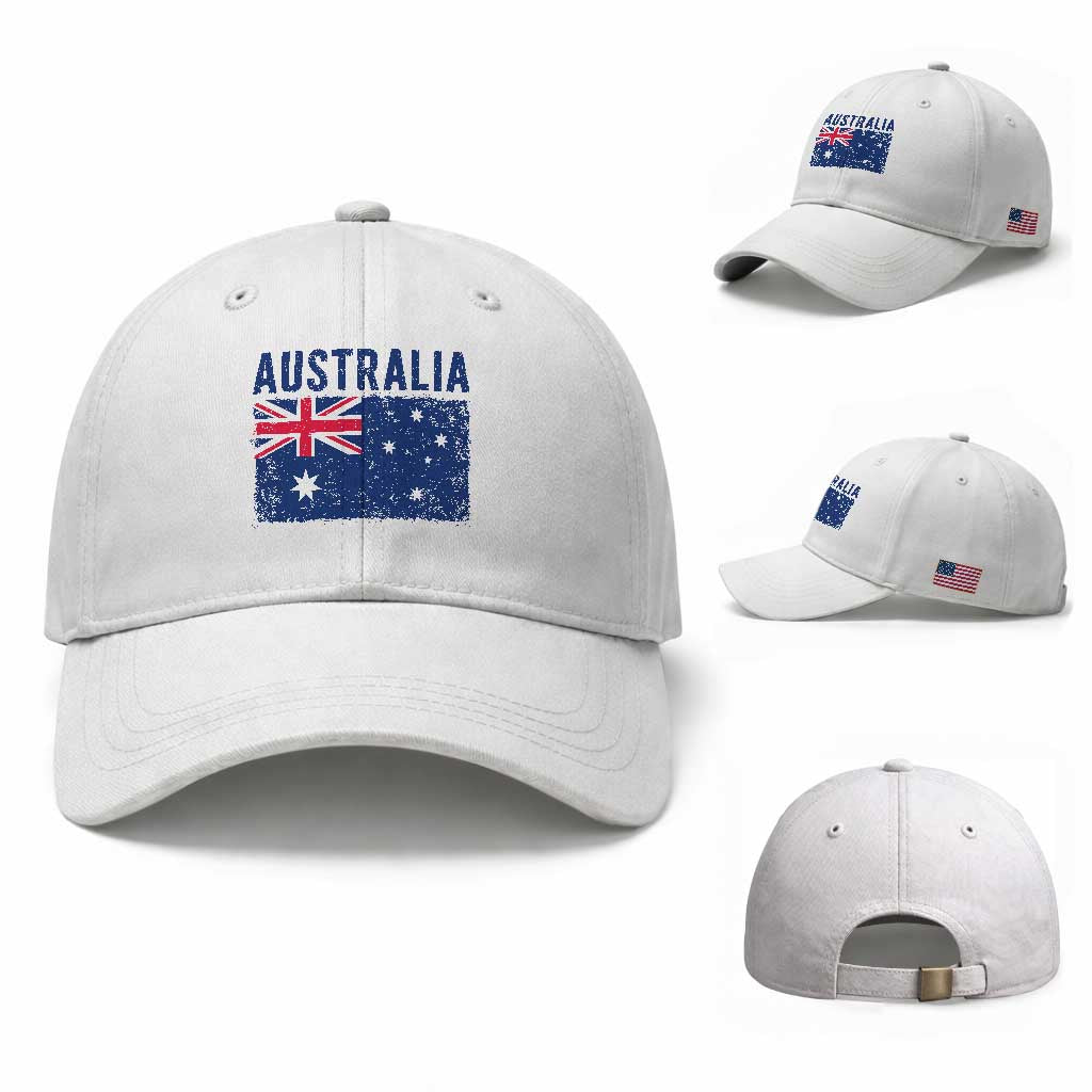 Vintage Australia Flag Baseball Cap Distressed Patriotic Country Pride Graphic