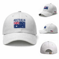 Vintage Australia Flag Baseball Cap Distressed Patriotic Country Pride Graphic