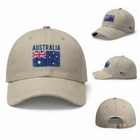 Vintage Australia Flag Baseball Cap Distressed Patriotic Country Pride Graphic