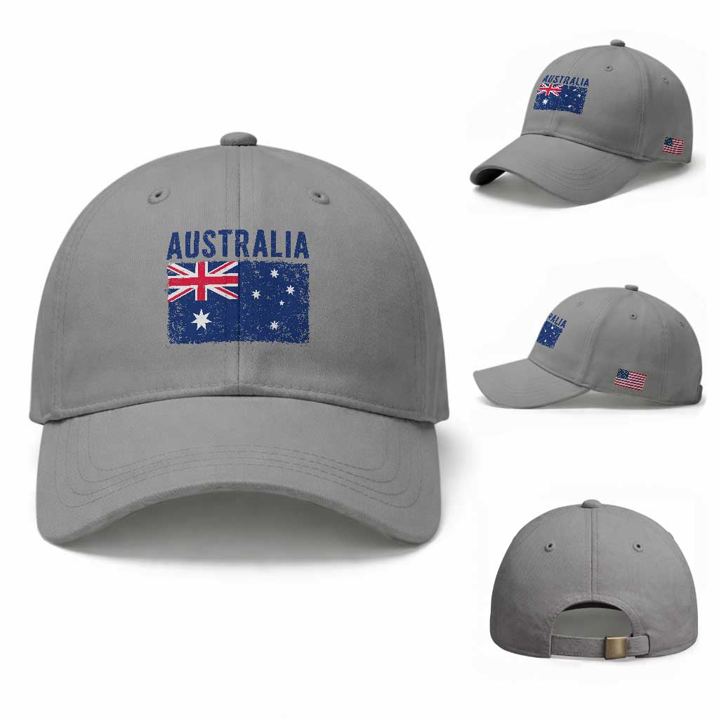 Vintage Australia Flag Baseball Cap Distressed Patriotic Country Pride Graphic