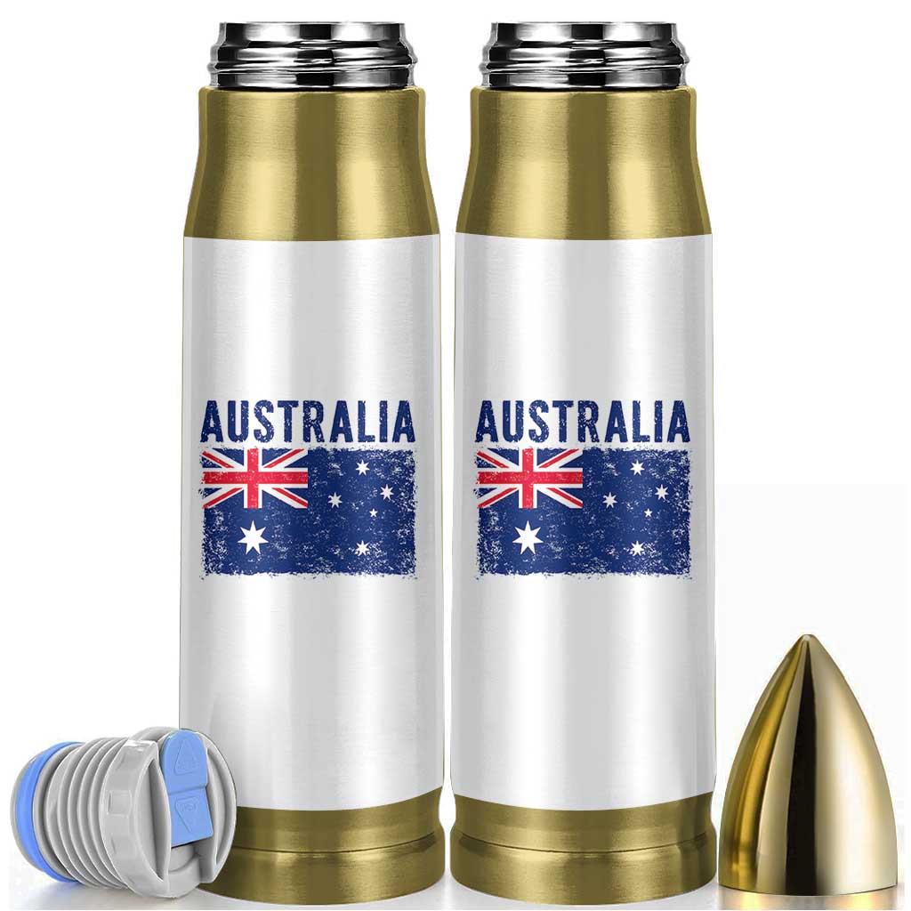 Vintage Australia Flag Bullet Tumbler Distressed Patriotic Country Pride Graphic