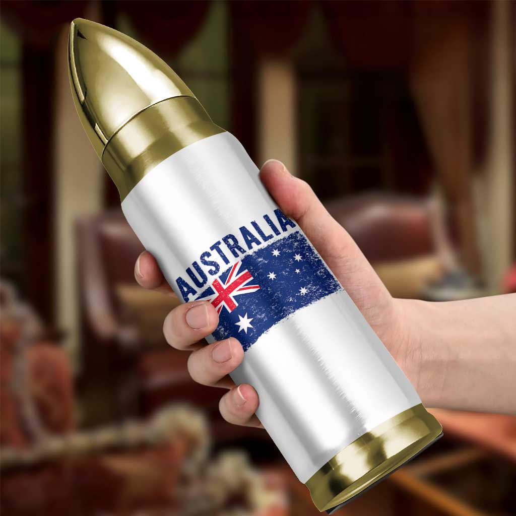 Vintage Australia Flag Bullet Tumbler Distressed Patriotic Country Pride Graphic