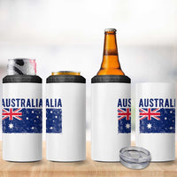 Vintage Australia Flag 4 in 1 Can Cooler Tumbler Distressed Patriotic Country Pride Graphic
