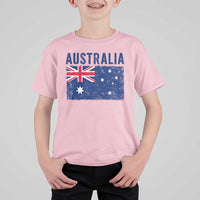 Vintage Australia Flag T Shirt For Kid Distressed Patriotic Country Pride Graphic