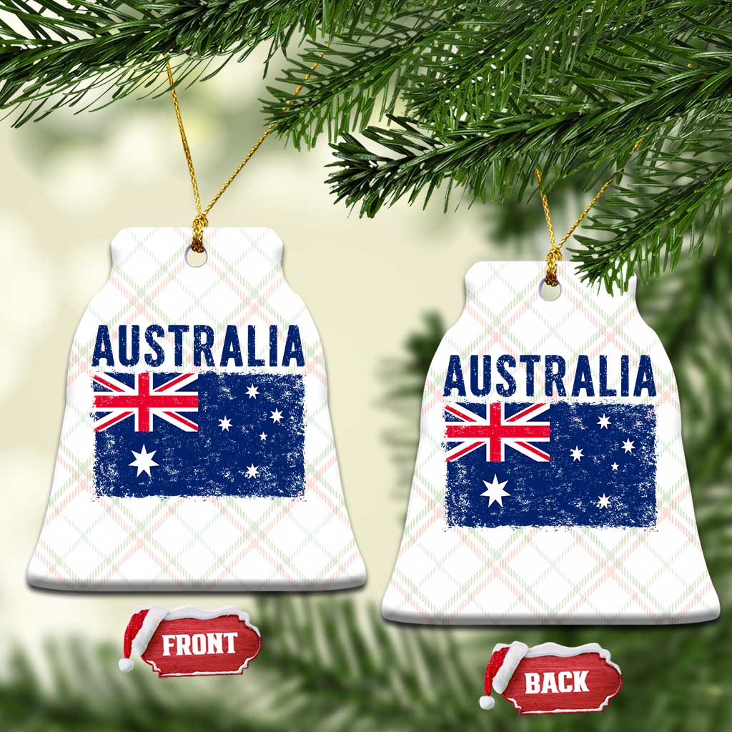 Vintage Australia Flag Ceramic Ornament Distressed Patriotic Country Pride Graphic