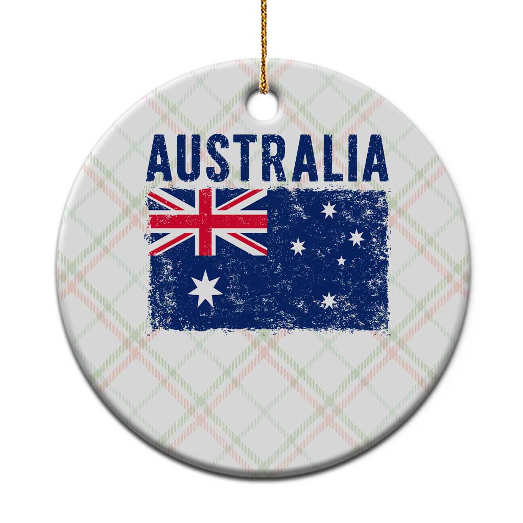 Vintage Australia Flag Ceramic Ornament Distressed Patriotic Country Pride Graphic