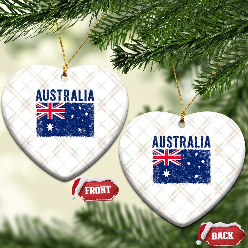 Vintage Australia Flag Ceramic Ornament Distressed Patriotic Country Pride Graphic