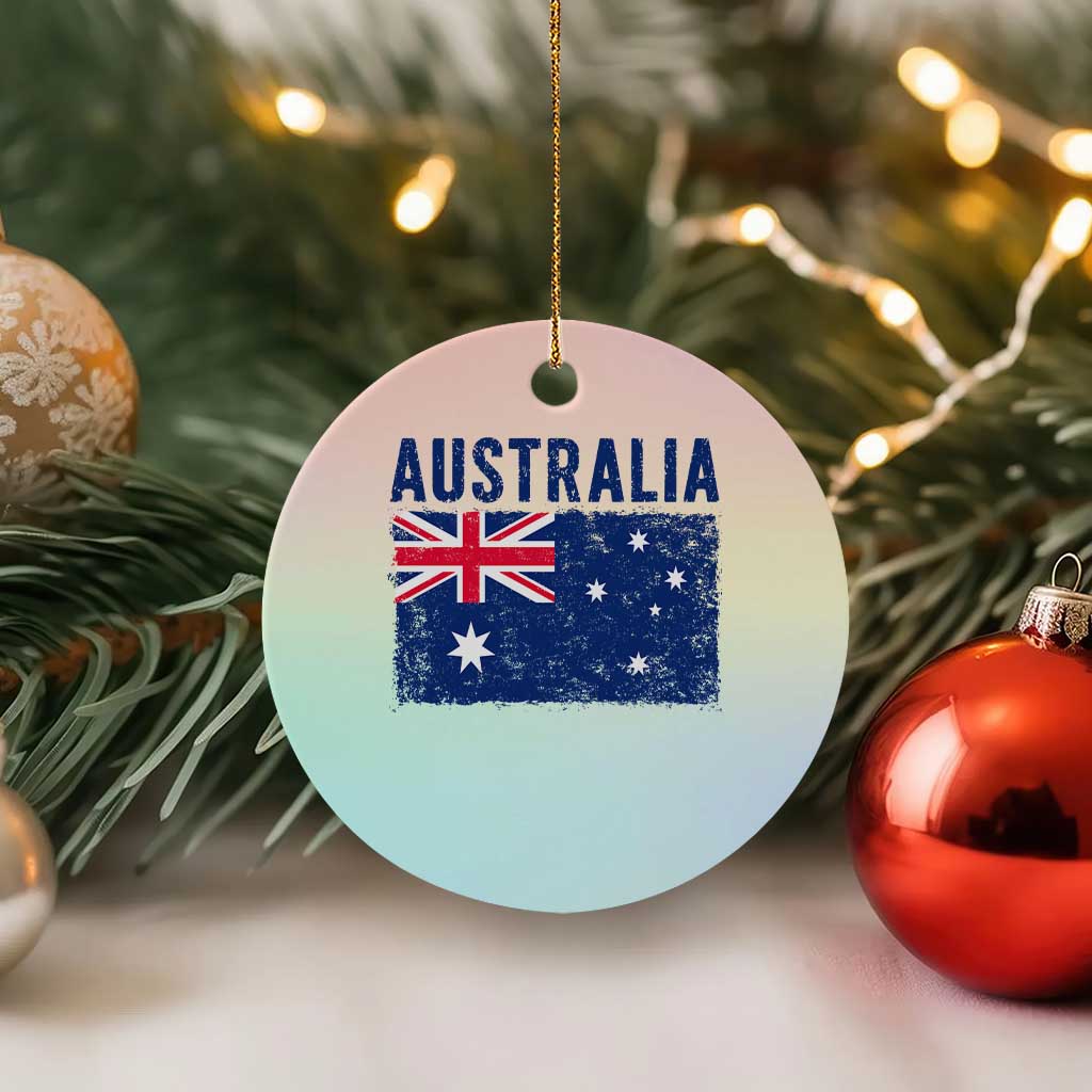Vintage Australia Flag Ceramic Ornament Distressed Patriotic Country Pride Graphic