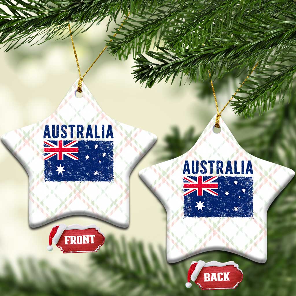 Vintage Australia Flag Ceramic Ornament Distressed Patriotic Country Pride Graphic