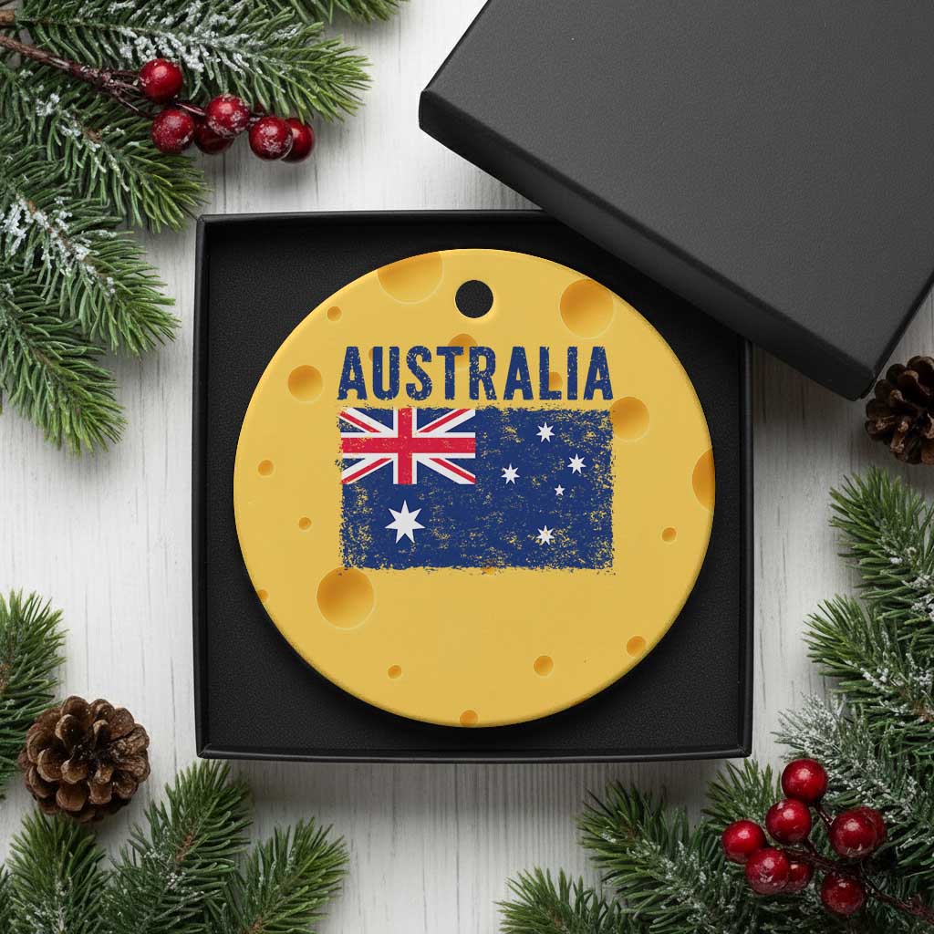 Vintage Australia Flag Ceramic Ornament Distressed Patriotic Country Pride Graphic