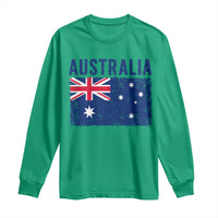 Vintage Australia Flag Long Sleeve Shirt Distressed Patriotic Country Pride Graphic