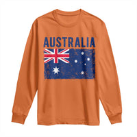 Vintage Australia Flag Long Sleeve Shirt Distressed Patriotic Country Pride Graphic