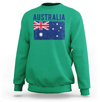 Vintage Australia Flag Sweatshirt Distressed Patriotic Country Pride Graphic