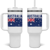 Vintage Australia Flag Tumbler With Handle Distressed Patriotic Country Pride Graphic