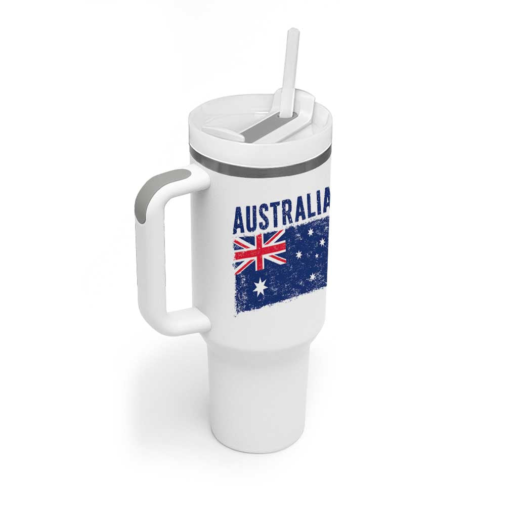 Vintage Australia Flag Tumbler With Handle Distressed Patriotic Country Pride Graphic