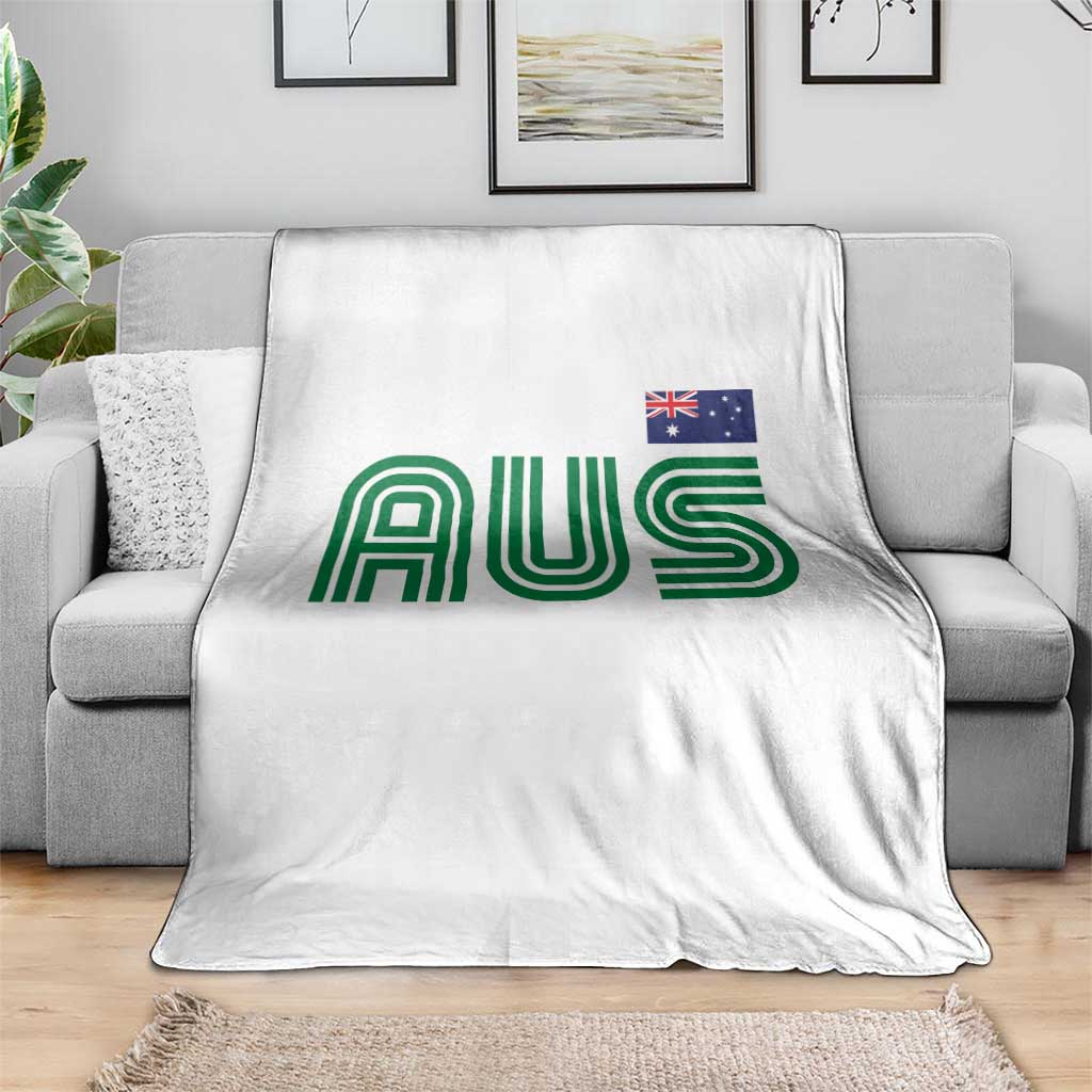 Retro Australia Throw Blanket AUS Green Australian Flag Country Pride Graphic