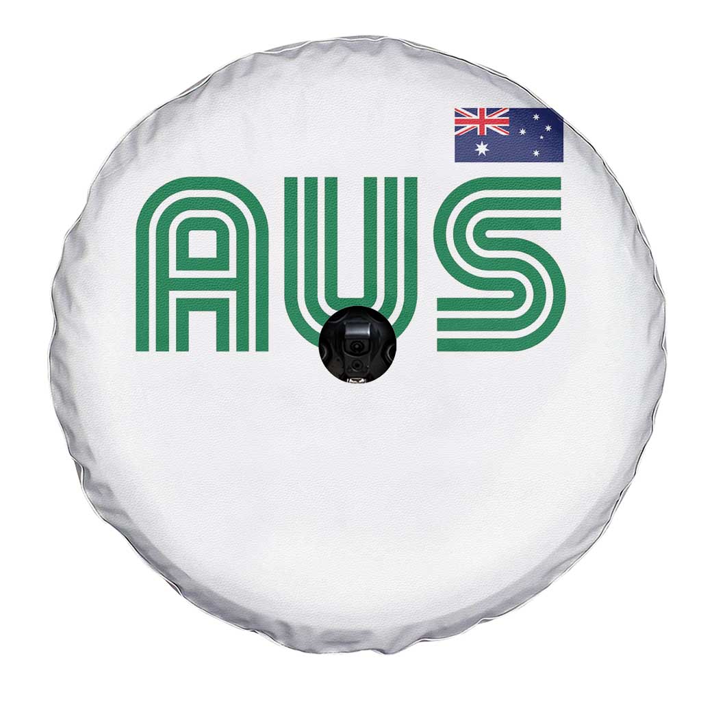Retro Australia Spare Tire Cover AUS Green Australian Flag Country Pride Graphic