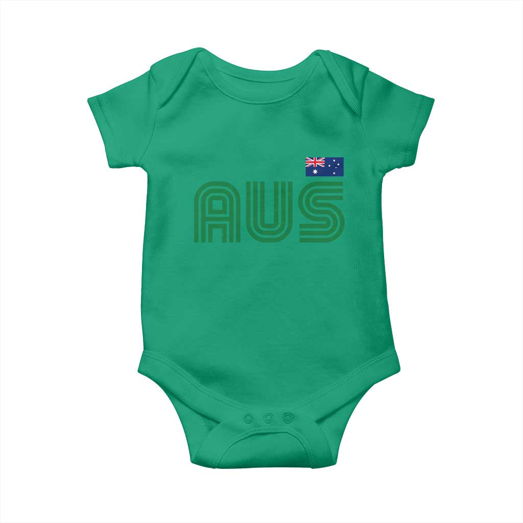Retro Australia Baby Onesie AUS Green Australian Flag Country Pride Graphic