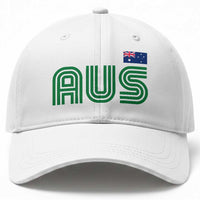 Retro Australia Baseball Cap AUS Green Australian Flag Country Pride Graphic