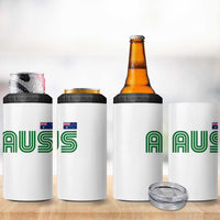 Retro Australia 4 in 1 Can Cooler Tumbler AUS Green Australian Flag Country Pride Graphic
