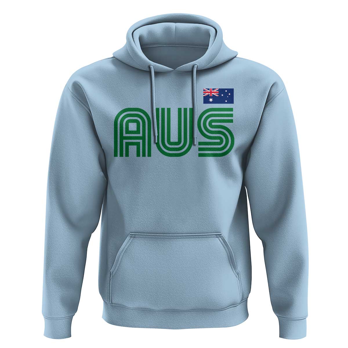 Retro Australia Hoodie AUS Green Australian Flag Country Pride Graphic