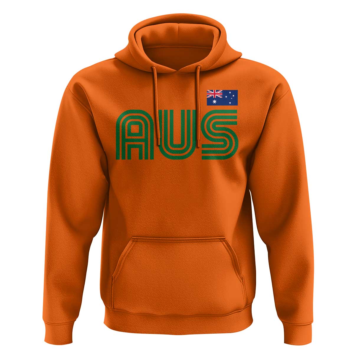 Retro Australia Hoodie AUS Green Australian Flag Country Pride Graphic