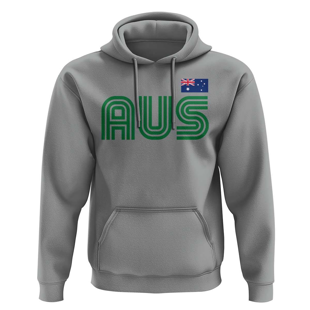 Retro Australia Hoodie AUS Green Australian Flag Country Pride Graphic