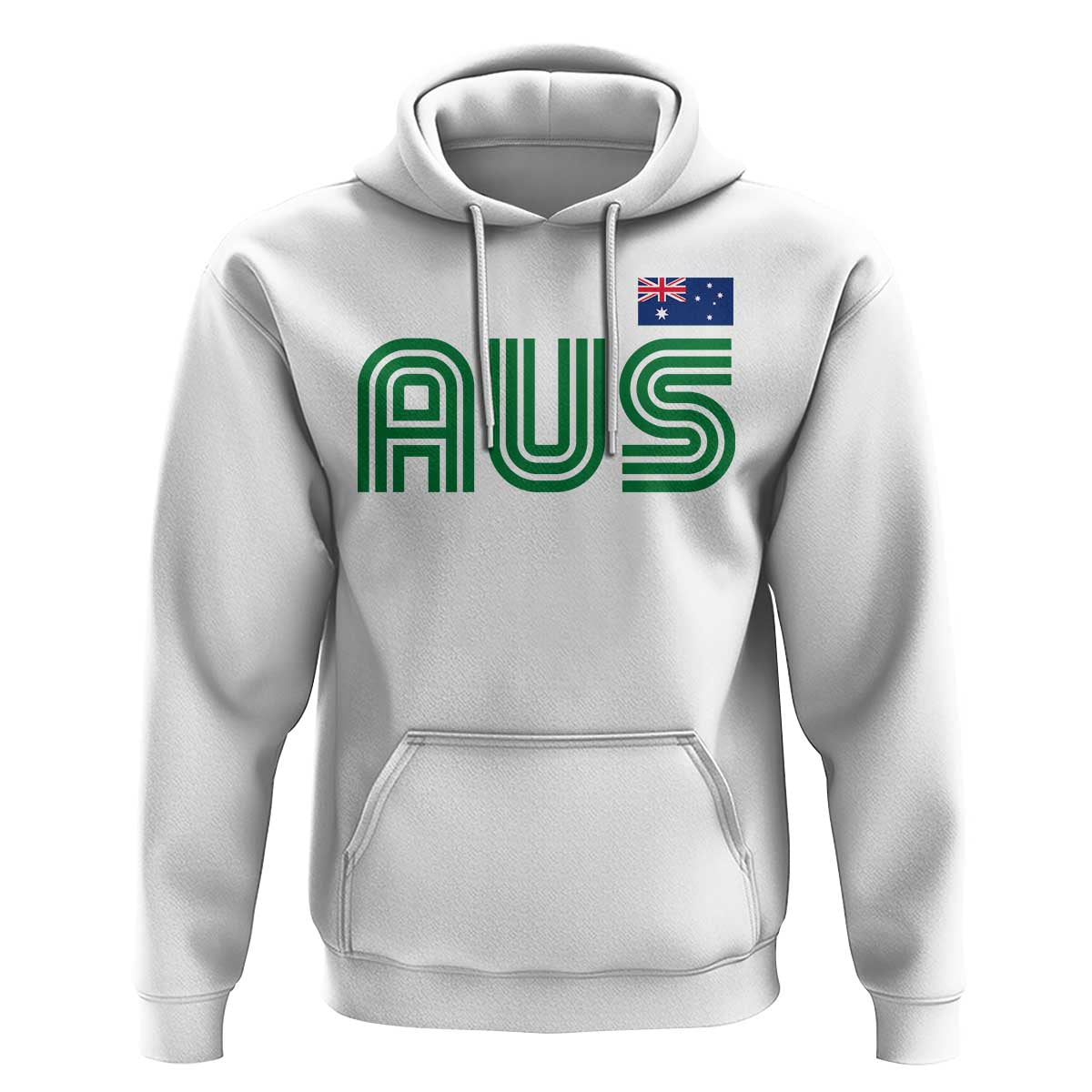 Retro Australia Hoodie AUS Green Australian Flag Country Pride Graphic