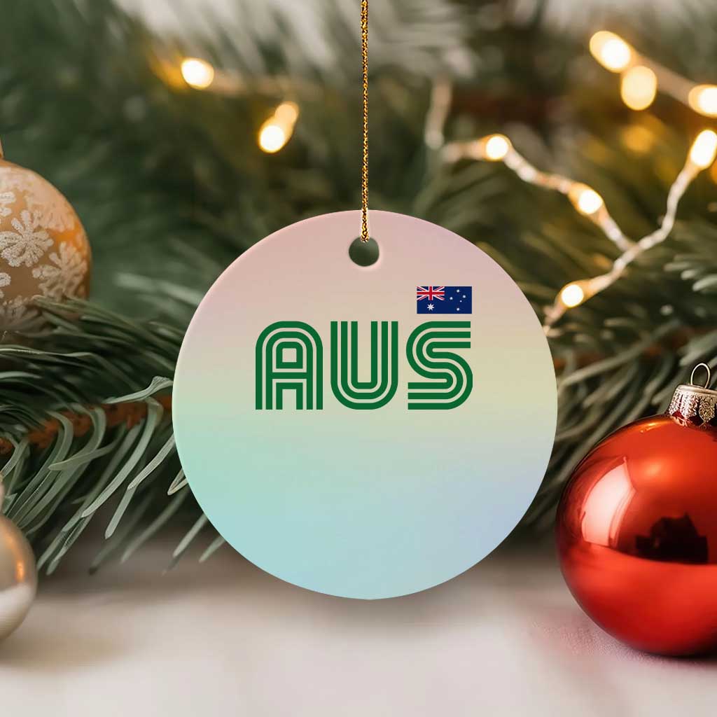 Retro Australia Ceramic Ornament AUS Green Australian Flag Country Pride Graphic
