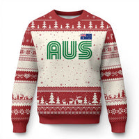 Retro Australia Ugly Christmas Sweater AUS Green Australian Flag Country Pride Graphic
