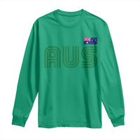 Retro Australia Long Sleeve Shirt AUS Green Australian Flag Country Pride Graphic