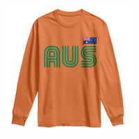 Retro Australia Long Sleeve Shirt AUS Green Australian Flag Country Pride Graphic
