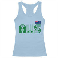 Retro Australia Racerback Tank Top AUS Green Australian Flag Country Pride Graphic