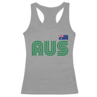 Retro Australia Racerback Tank Top AUS Green Australian Flag Country Pride Graphic