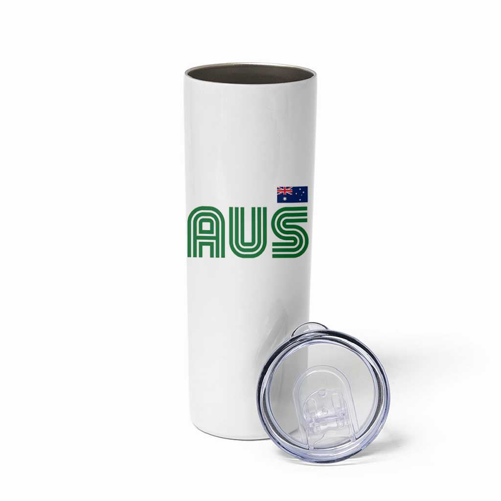 Retro Australia Skinny Tumbler AUS Green Australian Flag Country Pride Graphic