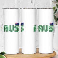 Retro Australia Skinny Tumbler AUS Green Australian Flag Country Pride Graphic