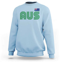 Retro Australia Sweatshirt AUS Green Australian Flag Country Pride Graphic