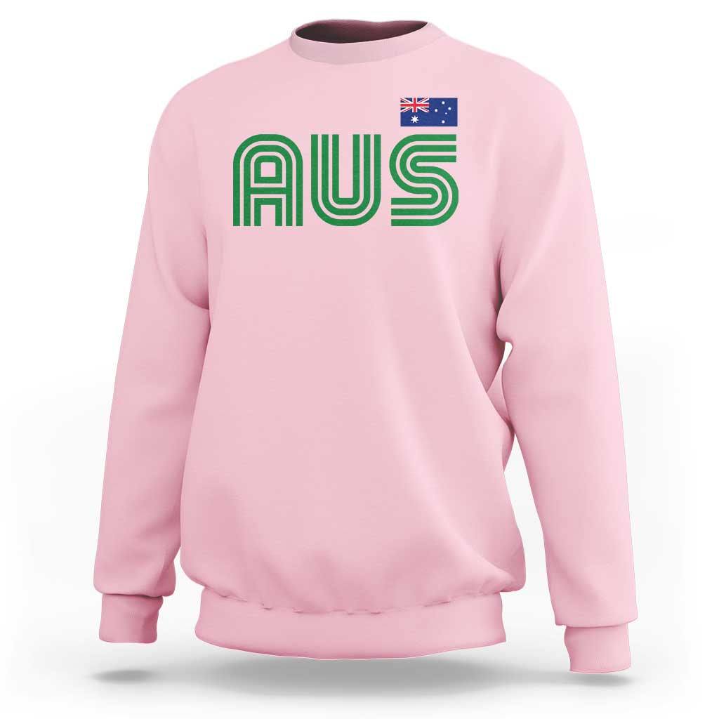 Retro Australia Sweatshirt AUS Green Australian Flag Country Pride Graphic