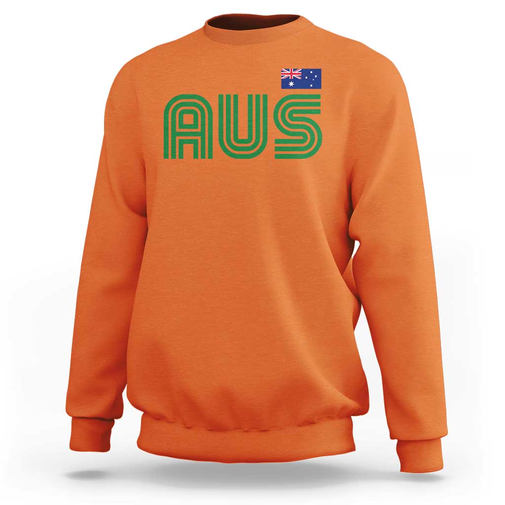 Retro Australia Sweatshirt AUS Green Australian Flag Country Pride Graphic