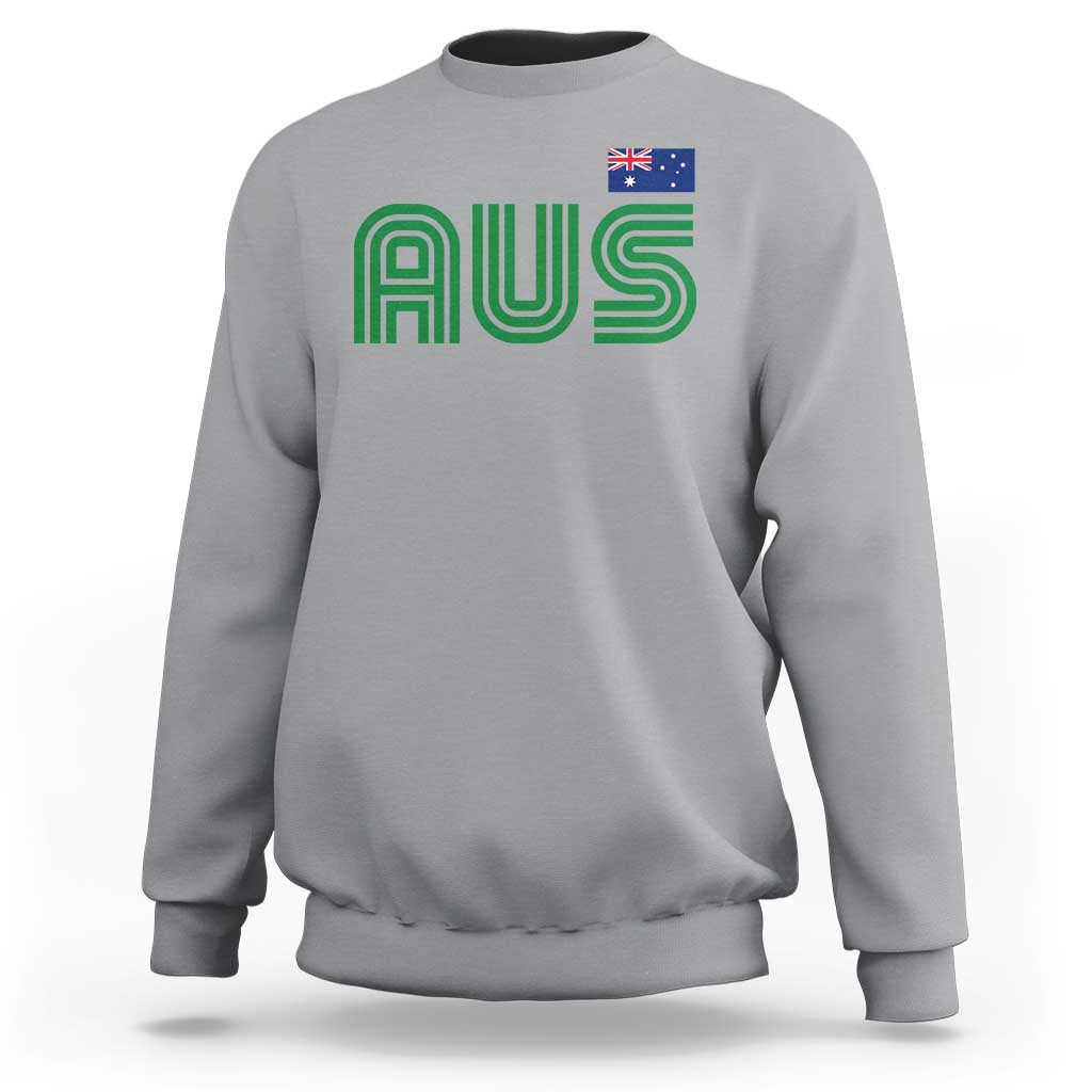Retro Australia Sweatshirt AUS Green Australian Flag Country Pride Graphic