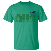 Retro Australia T Shirt AUS Green Australian Flag Country Pride Graphic