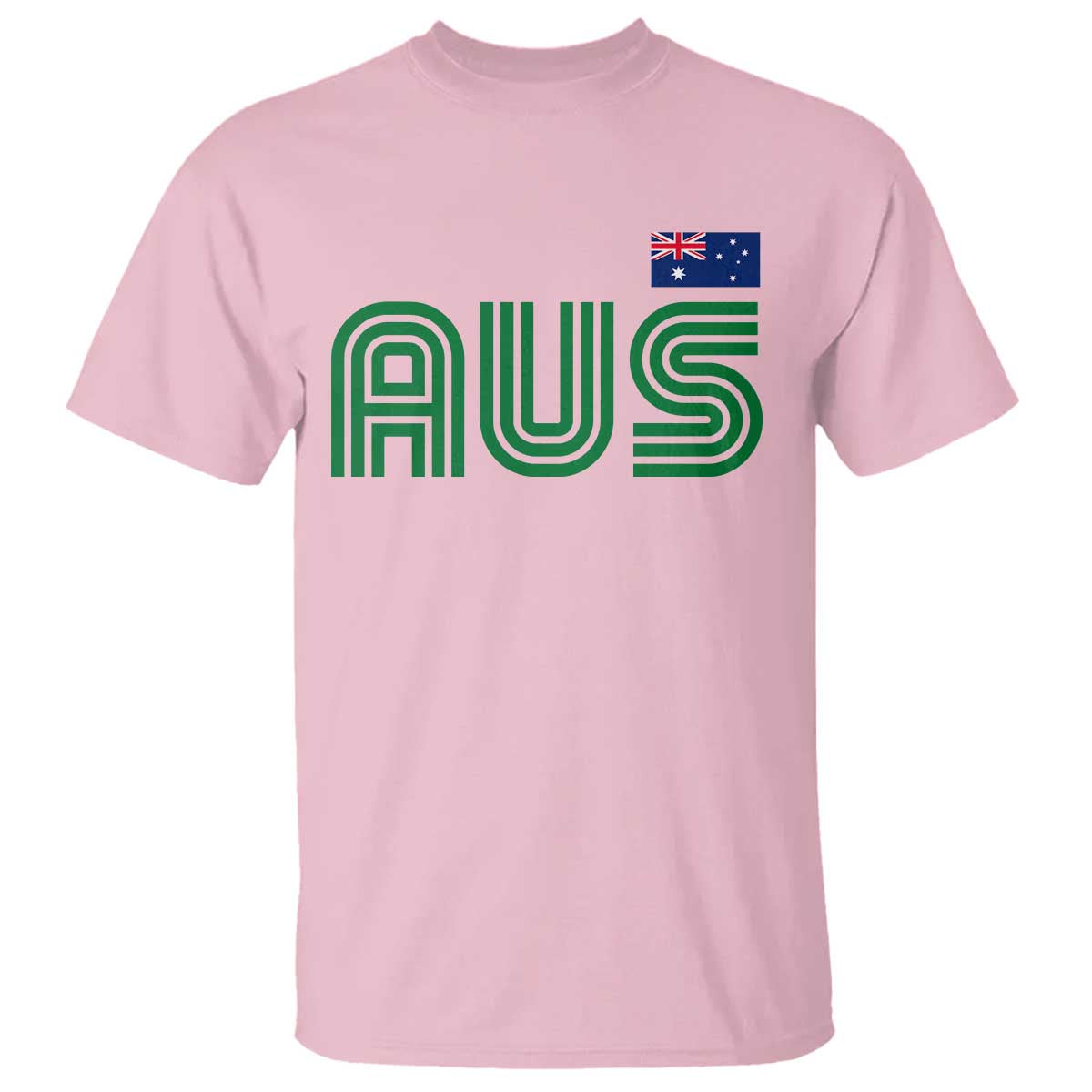 Retro Australia T Shirt AUS Green Australian Flag Country Pride Graphic