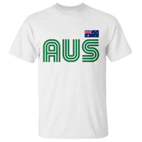 Retro Australia T Shirt AUS Green Australian Flag Country Pride Graphic