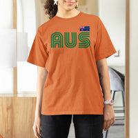 Retro Australia T Shirt For Women AUS Green Australian Flag Country Pride Graphic