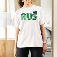 Retro Australia T Shirt For Women AUS Green Australian Flag Country Pride Graphic