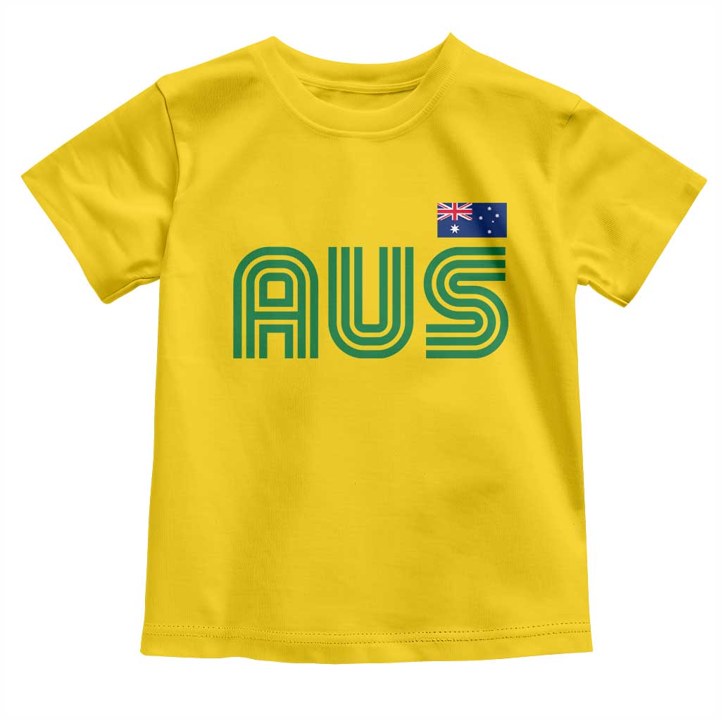 Retro Australia Toddler T Shirt AUS Green Australian Flag Country Pride Graphic
